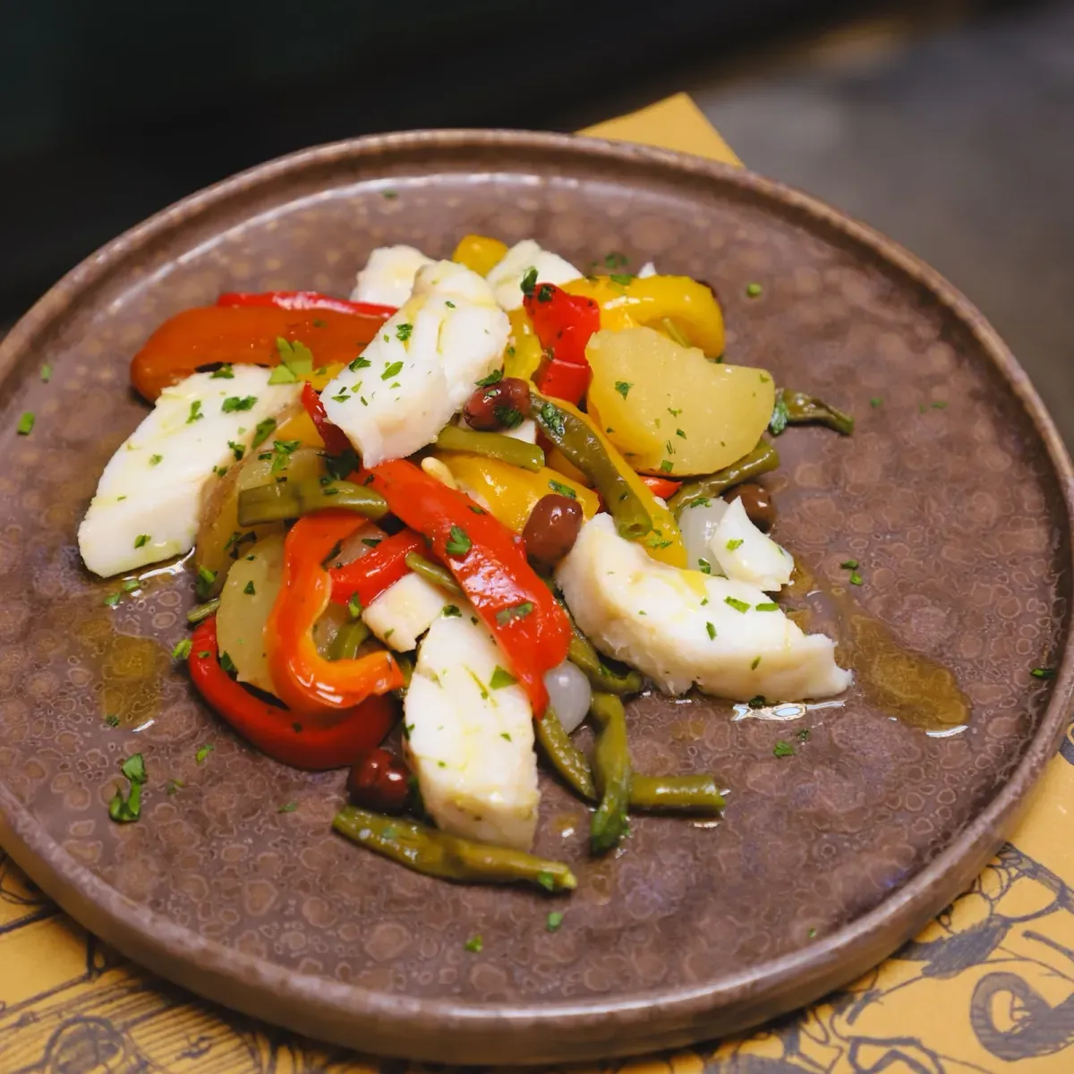 Cuore di baccalà tiepido con verdure