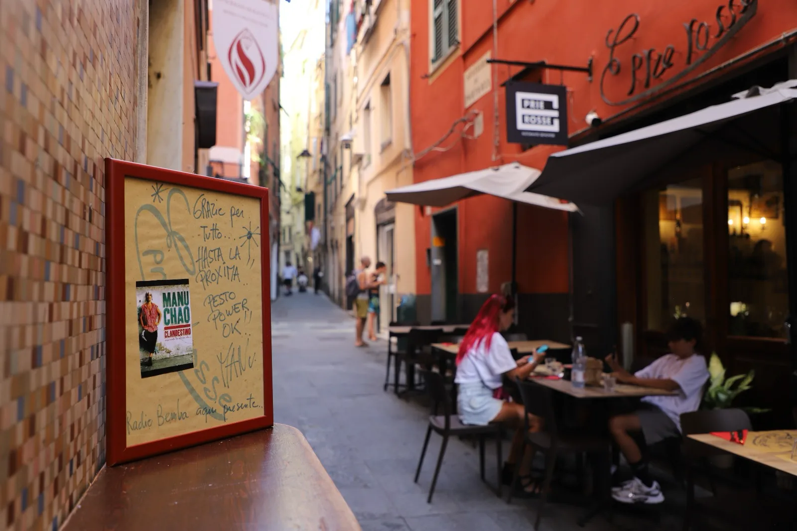 Tovaglietta disegnata da un cliente di E Prie Rosse, ristorante nel centro storico di Genova, numero 4